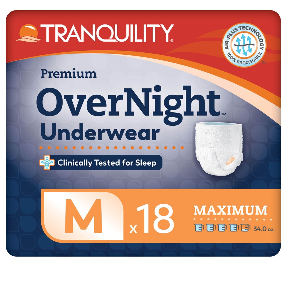 Case of Tranquility Unisex Adult Absorbent Underwear (4 packs)