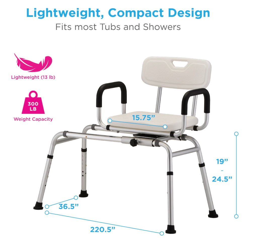 Sliding Swivel Seat Transfer Bench